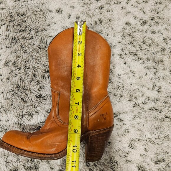 Vintage Frye Women's Brown Cowgirl Boots Size 5 - Picture 7 of 11